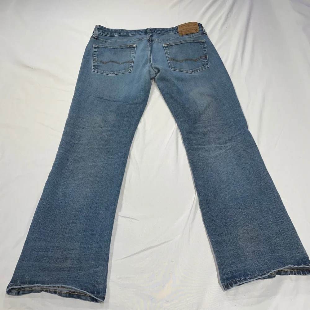 American Eagle Original Boot 360 Extreme Flex Jeans Blue Patch 33x32 Mens